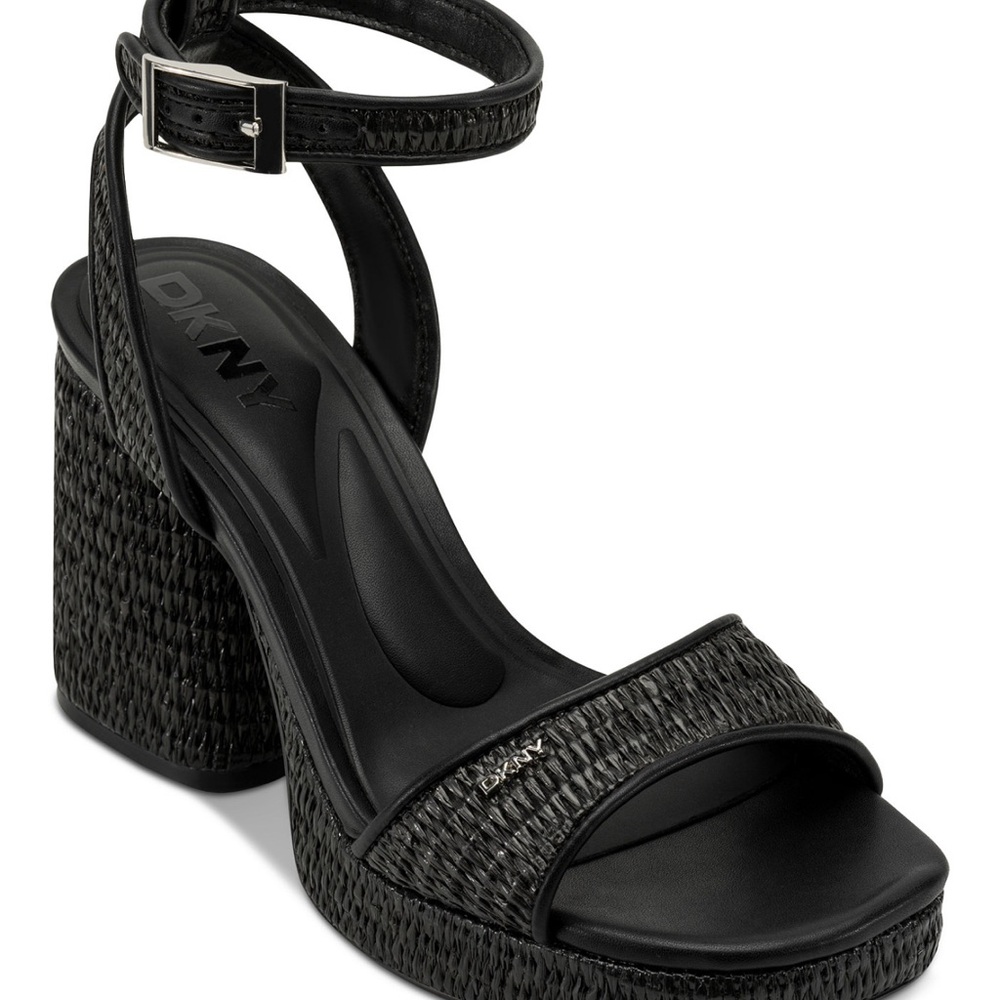 DKNY Black Textured Platform Heels